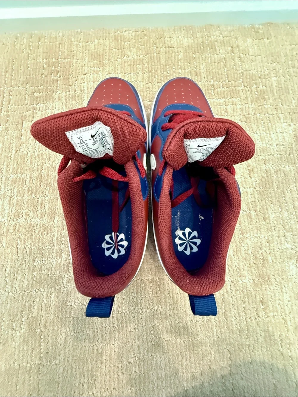 Nike Kids Court Borough Low Recraft Sneakers - navy & burgandy